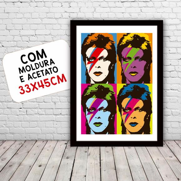Quadro Pôster A3 c/ Moldura Bowie Raio 30x42cm
