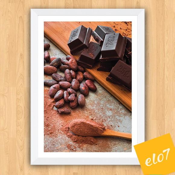 Quadro Pôster A3 c/ Moldura Cacau e Chocolate 30x42cm