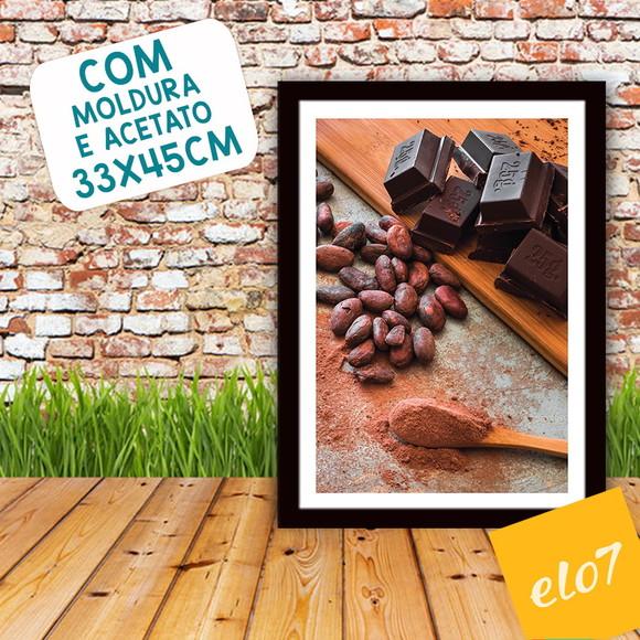Quadro Pôster A3 c/ Moldura Cacau e Chocolate 30x42cm