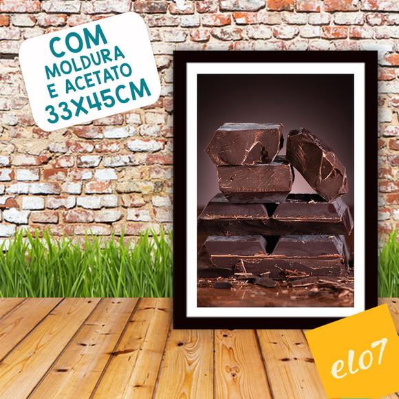 Quadro Pôster A3 c/ Moldura Cacau e Chocolate 30x42cm