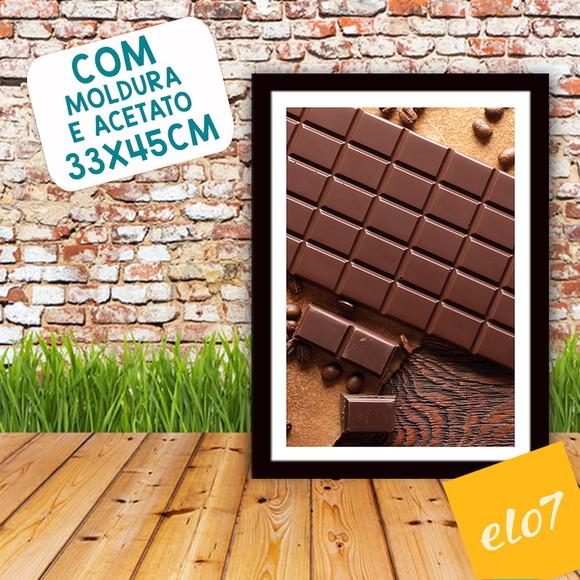 Quadro Pôster A3 c/ Moldura Cacau e Chocolate 30x42cm
