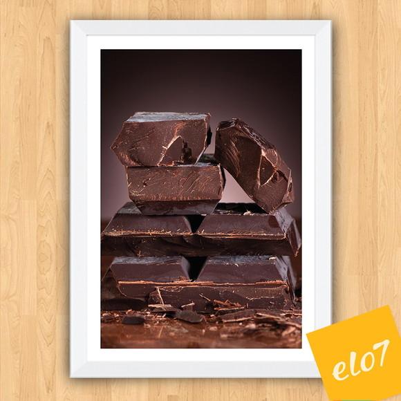 Quadro Pôster A3 c/ Moldura Cacau e Chocolate 30x42cm