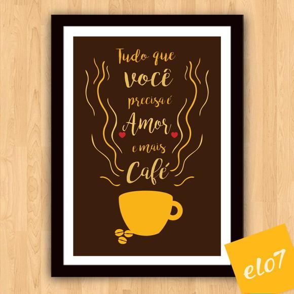 Quadro Pôster A3 c/ Moldura Café com Frases 30x42cm