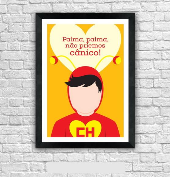Quadro Pôster A3 c/ Moldura Chapolin Chaves Frase - 30x42cm
