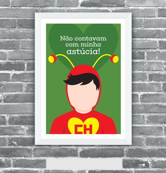 Quadro Pôster A3 c/ Moldura Chapolin Chaves Frase - 30x42cm