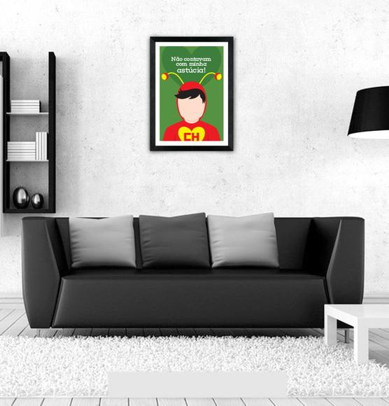 Quadro Pôster A3 c/ Moldura Chapolin Chaves Frase - 30x42cm