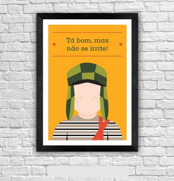 Quadro Pôster A3 c/ Moldura Chaves Frase - 30x42cm