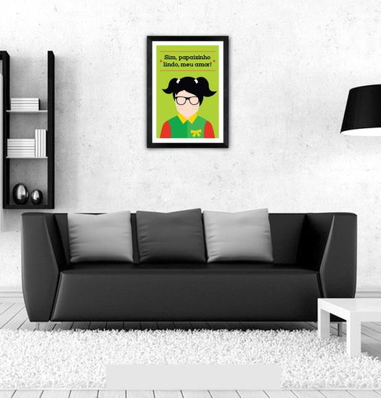 Quadro Pôster A3 c/ Moldura Chiquinha Chaves Frase - 30x42cm