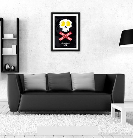 Quadro Pôster A3 c/ Moldura Cook Free Or Die 30x42cm
