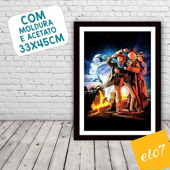 Quadro Pôster A3 c/ Moldura de Volta para o Futuro 3 30x42cm