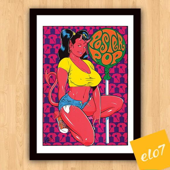 Quadro Pôster A3 c/ Moldura Diaba Pop Art 30x42cm