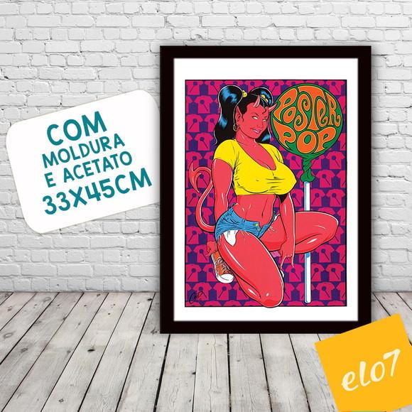 Quadro Pôster A3 c/ Moldura Diaba Pop Art 30x42cm
