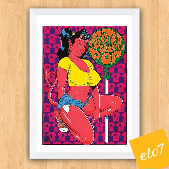 Quadro Pôster A3 c/ Moldura Diaba Pop Art 30x42cm