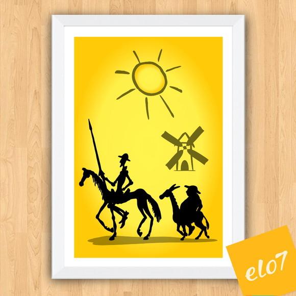 Quadro Pôster A3 c/ Moldura Don Quixote 30x42cm