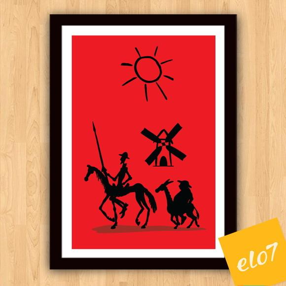 Quadro Pôster A3 c/ Moldura Don Quixote 30x42cm