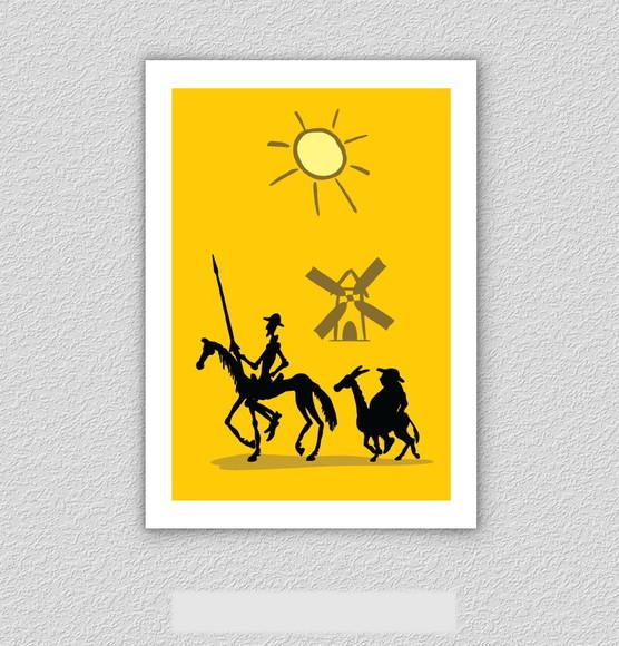 Quadro Pôster A3 c/ Moldura Don Quixote 30x42cm