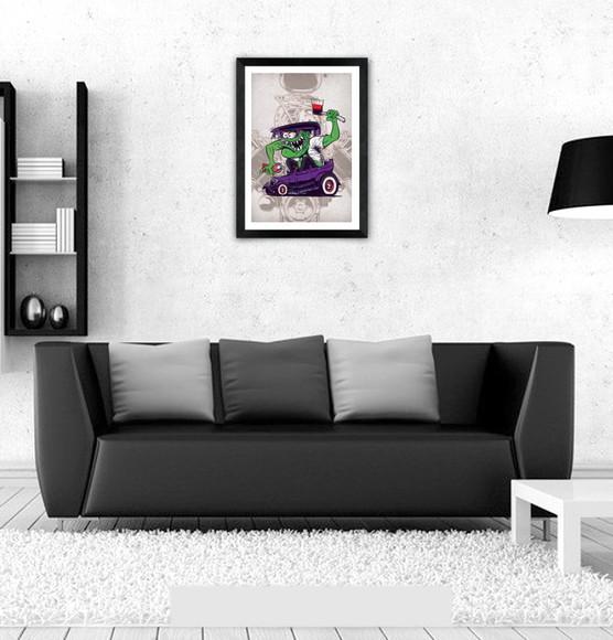 Quadro Pôster A3 c/ Moldura Dragster Mopar 30x42cm