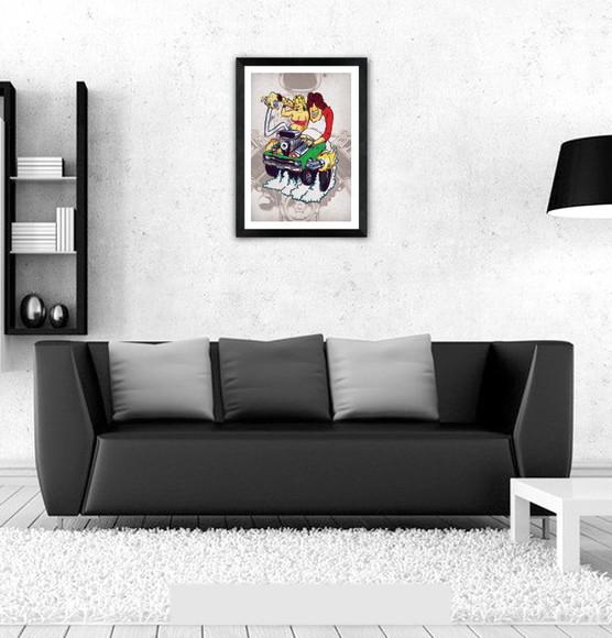 Quadro Pôster A3 c/ Moldura Dragster Mopar 30x42cm