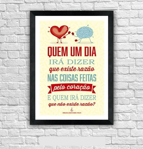 Quadro Pôster A3 c/ Moldura Eduardo e Mônica Letra 30x42cm