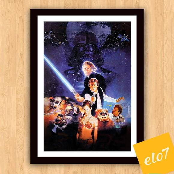 Quadro Pôster A3 c/ Moldura Filme Retorno de Jedi 30x42cm