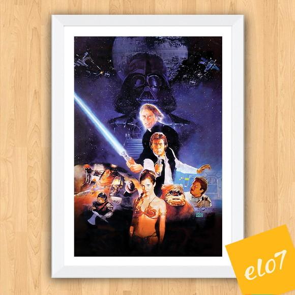 Quadro Pôster A3 c/ Moldura Filme Retorno de Jedi 30x42cm