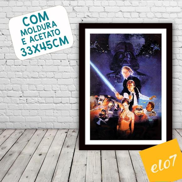 Quadro Pôster A3 c/ Moldura Filme Retorno de Jedi 30x42cm