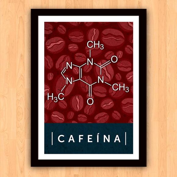 Quadro Pôster A3 c/ Moldura Fórmula da Cafeína 30x42cm