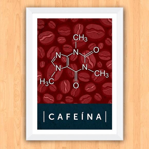 Quadro Pôster A3 c/ Moldura Fórmula da Cafeína 30x42cm