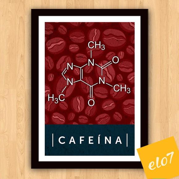 Quadro Pôster A3 c/ Moldura Fórmula da Cafeína 30x42cm