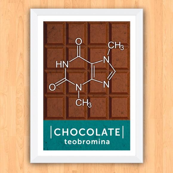 Quadro Pôster A3 c/ Moldura Fórmula do Chocolate 30x42cm