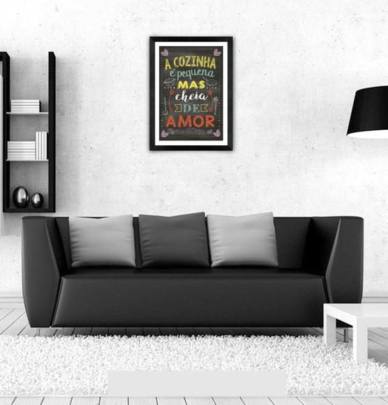 Quadro Pôster A3 c/ Moldura Frases de Cozinha 30x42cm