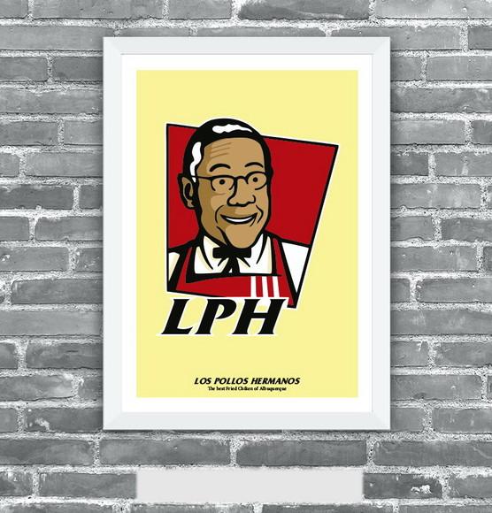 Quadro Pôster A3 c/ Moldura Gus Fring Lph - 30x42cm