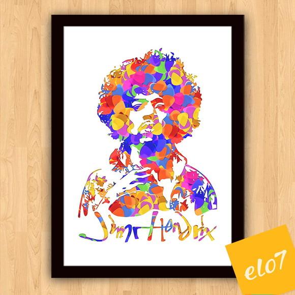 Quadro Pôster A3 c/ Moldura Hendrix Palhetas 30x42cm
