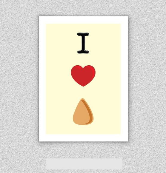 Quadro Pôster A3 c/ Moldura I Love Coxinha 30x42cm
