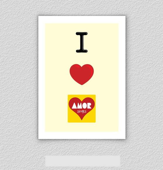 Quadro Pôster A3 c/ Moldura I Love Paçoca Amor 30x42cm