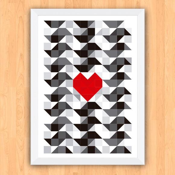 Quadro Pôster A3 c/ Moldura I Love Sp Calçada 30x42cm