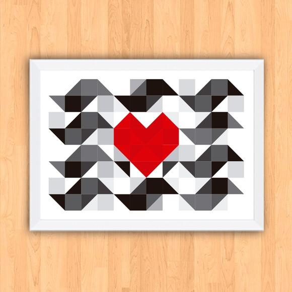 Quadro Pôster A3 c/ Moldura I Love Sp Calçada 30x42cm