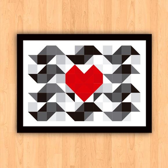 Quadro Pôster A3 c/ Moldura I Love Sp Calçada 30x42cm
