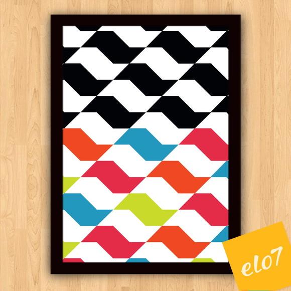 Quadro Pôster A3 c/ Moldura I Love Sp Calçada Cores 30x42cm