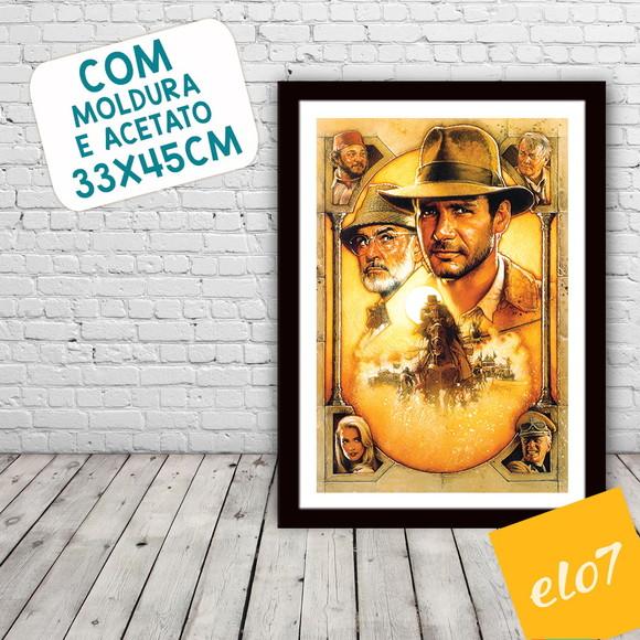 Quadro Pôster A3 c/ Moldura Indiana Jones 3 30x42cm