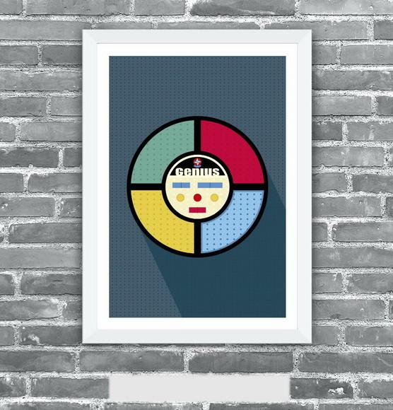Quadro Pôster A3 c/ Moldura Jogo Genius 30x42cm