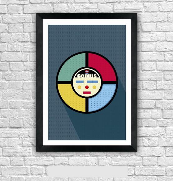 Quadro Pôster A3 c/ Moldura Jogo Genius 30x42cm