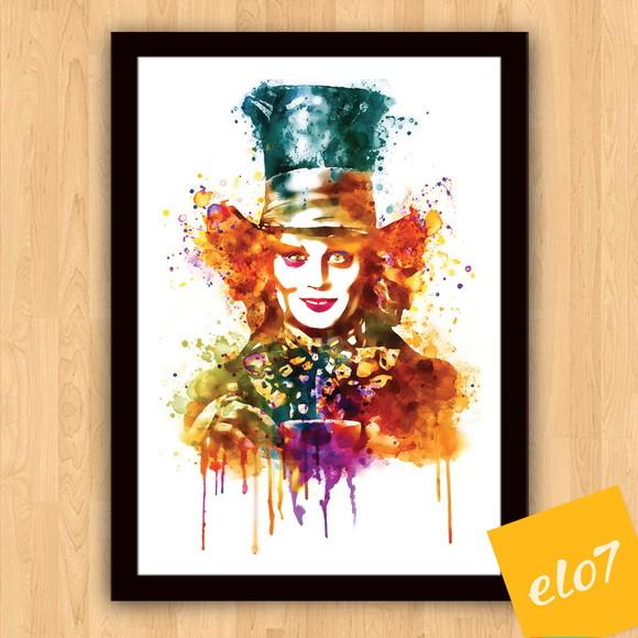 Quadro Pôster A3 c/ Moldura Jonny Depp Pop Art 30x42cm