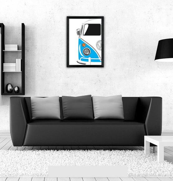 Quadro Pôster A3 c/ Moldura Kombi Azul 30x42cm