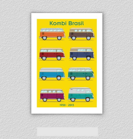 Quadro Pôster A3 c/ Moldura Kombi Brasil 30x42cm
