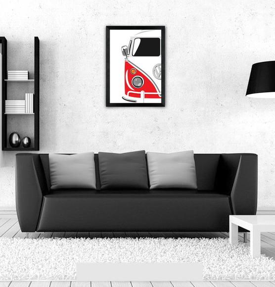 Quadro Pôster A3 c/ Moldura Kombi Vermelha 30x42cm
