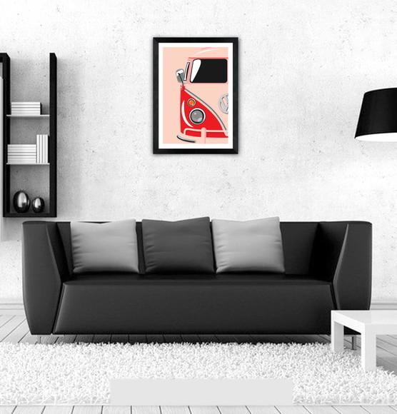 Quadro Pôster A3 c/ Moldura Kombi Vermelha 30x42cm