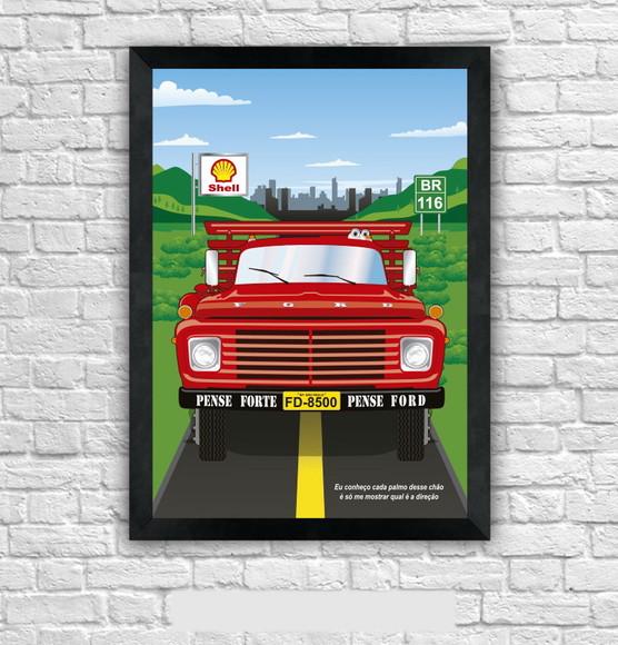 Quadro Pôster A3 c/ Moldura Letra Frete Fordão 30x42cm
