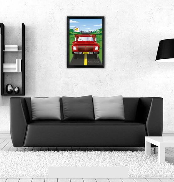 Quadro Pôster A3 c/ Moldura Letra Frete Fordão 30x42cm