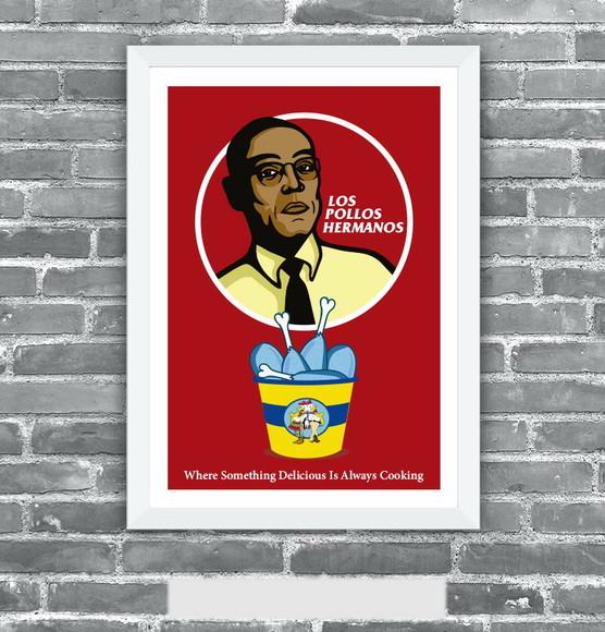 Quadro Pôster A3 c/ Moldura Los Polos Gus Fring - 30x42cm
